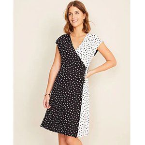 PETITE MIXED DOT WRAP DRESS
